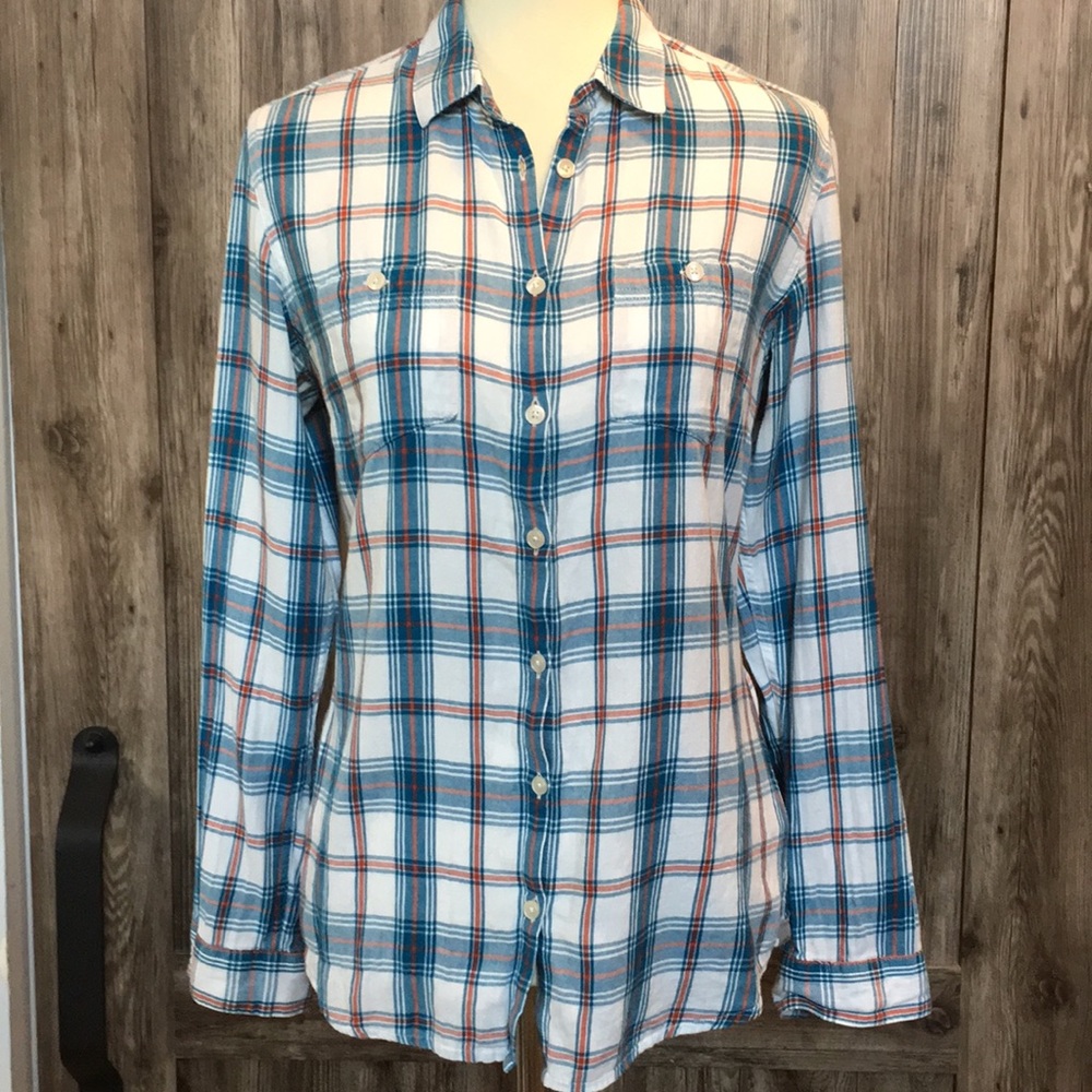 Horny Toad Plaid Buttoned Top.